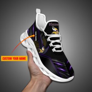 Minnesota Vikings Personalized NFL Neon Light Max Soul Shoes