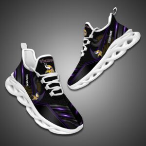 Minnesota Vikings Personalized NFL Neon Light Max Soul Shoes