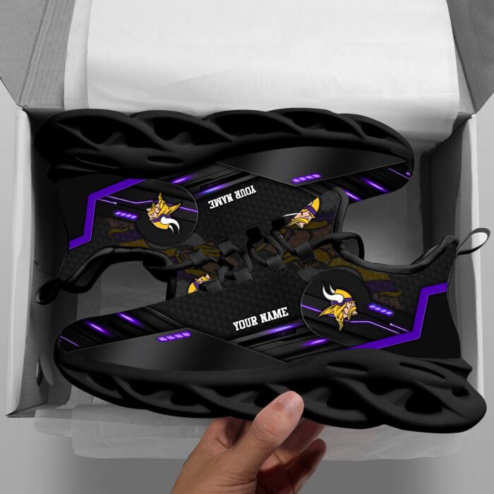 Minnesota Vikings Personalized NFL Sport Black Max Soul Shoes