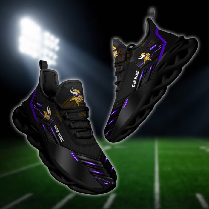 Minnesota Vikings Personalized NFL Sport Black Max Soul Shoes