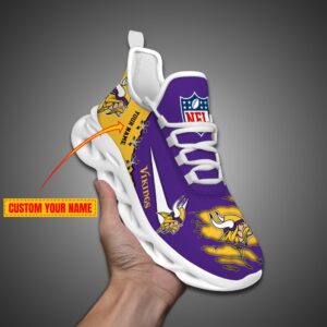 Minnesota Vikings Personalized Ripped Design NFL Max Soul Shoes