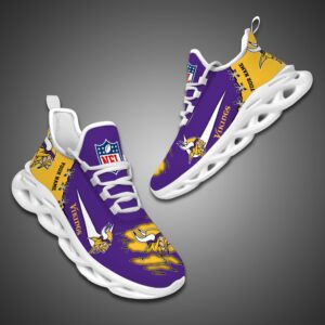 Minnesota Vikings Personalized Ripped Design NFL Max Soul Shoes