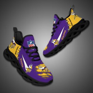 Minnesota Vikings Personalized Ripped Design NFL Max Soul Shoes