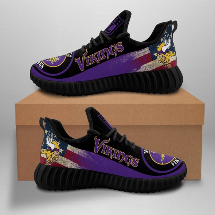 Minnesota Vikings Sneakers Big Logo Yeezy Shoes