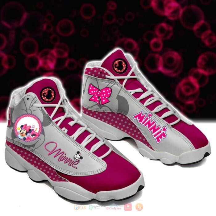 Minnie Mouse Pink Grey Air Jordan 13 Shoes