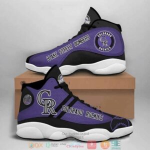 Mlb Colorado Rockies Teams Football Big Logo 33 Air Jordan 13 Sneaker Shoes