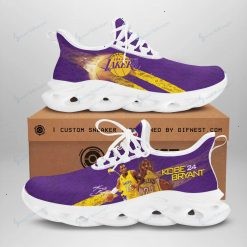 NBA Los Angeles Lakers Purple Gold Kobe Bryant 24 Max Soul Shoes