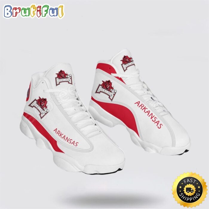 NCAA Arkansas Air Jordan 13 Printed Logo JD 13