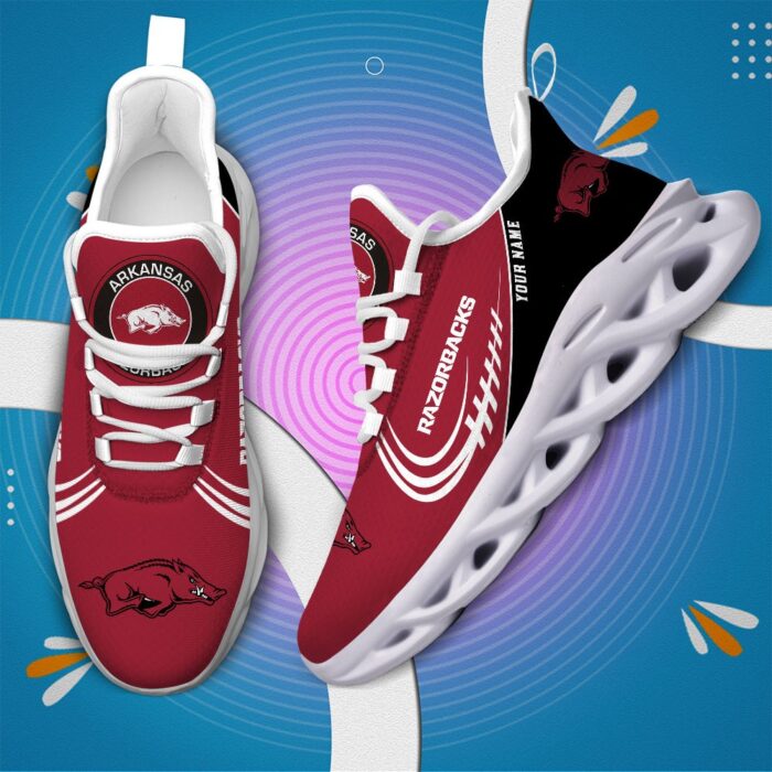 NCAA Arkansas Razorbacks Max Soul Sneaker Custom Name 05 M12