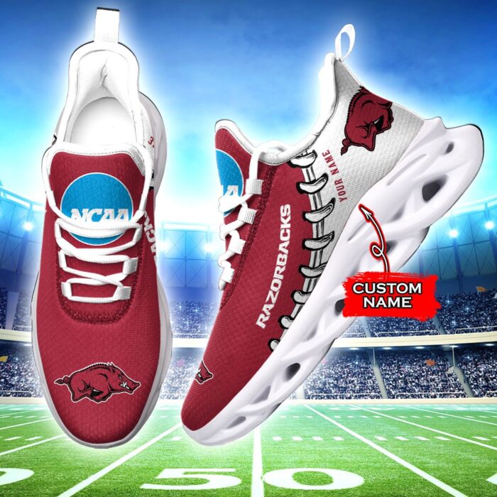 NCAA Arkansas Razorbacks Max Soul Sneaker Custom Name 85TK02