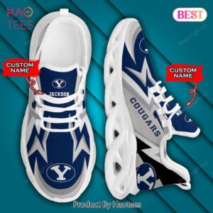 NCAA BYU Cougars Personalized Blue Color Max Soul Shoes