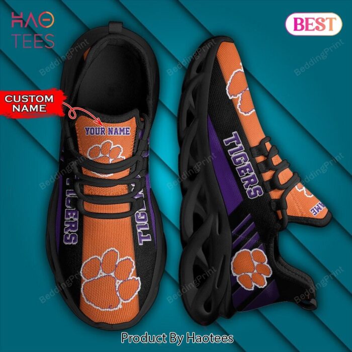 NCAA Clemson Tigers Personalized Custom Name Max Soul Shoes