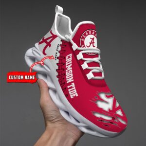 NCAA Custom name 01 Alabama Crimson Tide Personalized Max Soul Shoes