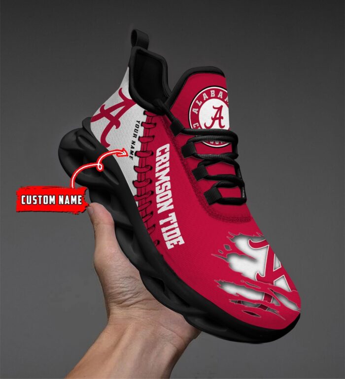 NCAA Custom name 01 Alabama Crimson Tide Personalized Max Soul Shoes