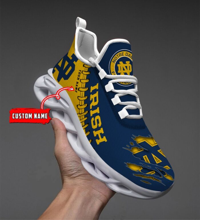 NCAA Custom name 02 Notre Dame Fighting Irish Personalized Max Soul Shoes