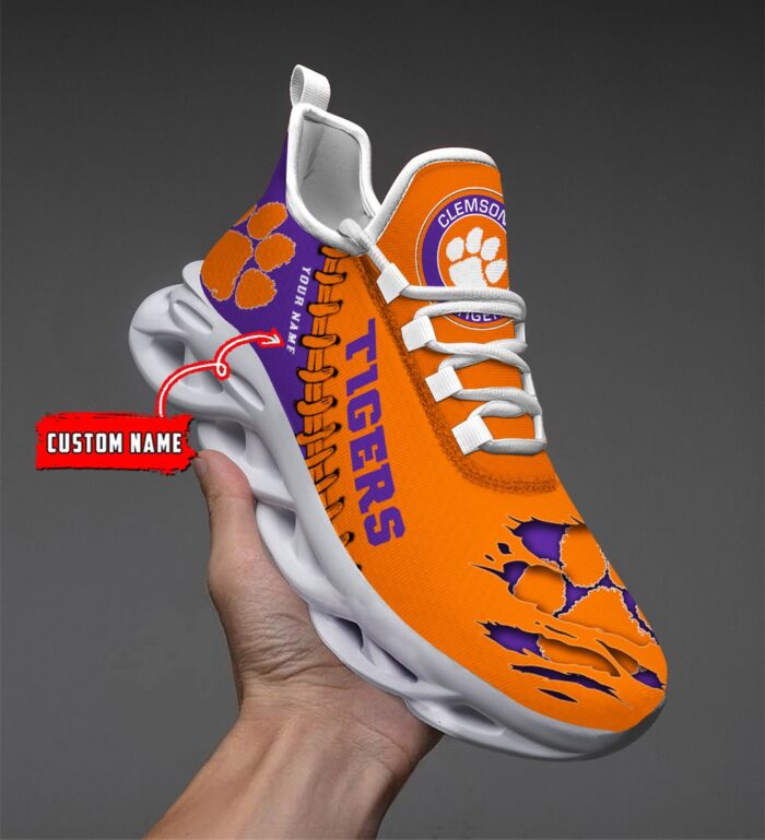 NCAA Custom name 05 Clemson Tigers Personalized Max Soul Shoes