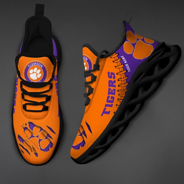 NCAA Custom name 05 Clemson Tigers Personalized Max Soul Shoes