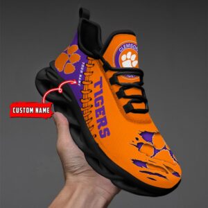 NCAA Custom name 05 Clemson Tigers Personalized Max Soul Shoes