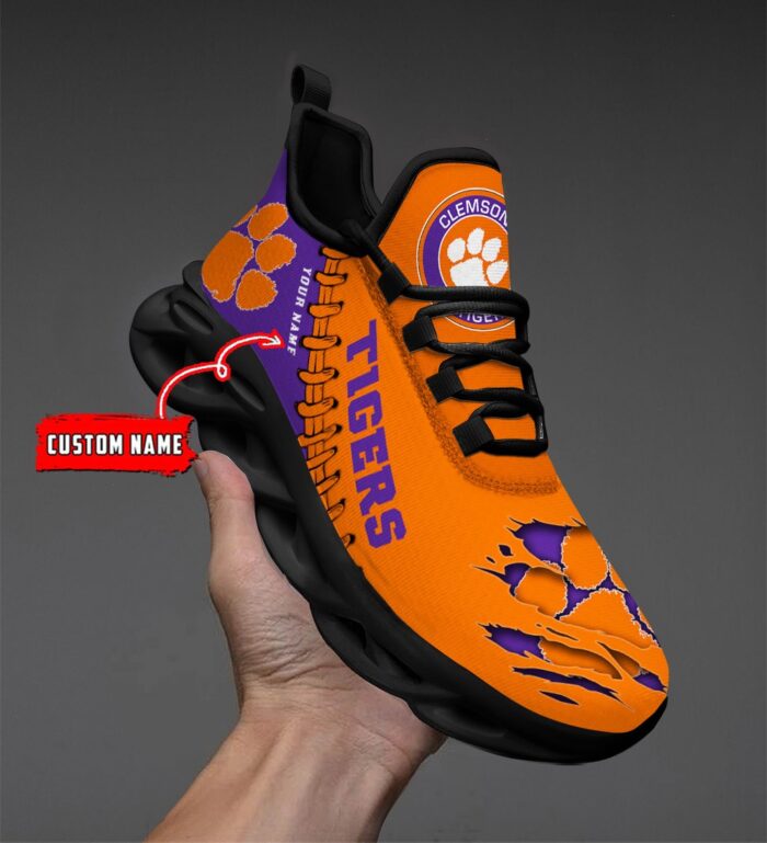 NCAA Custom name 05 Clemson Tigers Personalized Max Soul Shoes