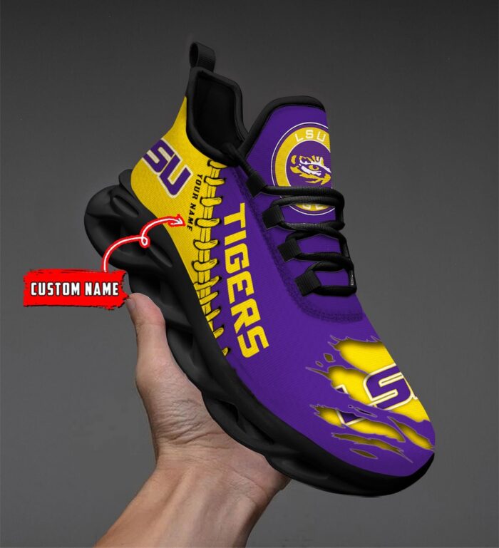 NCAA Custom name 13 LSU Tigers Personalized Max Soul Shoes