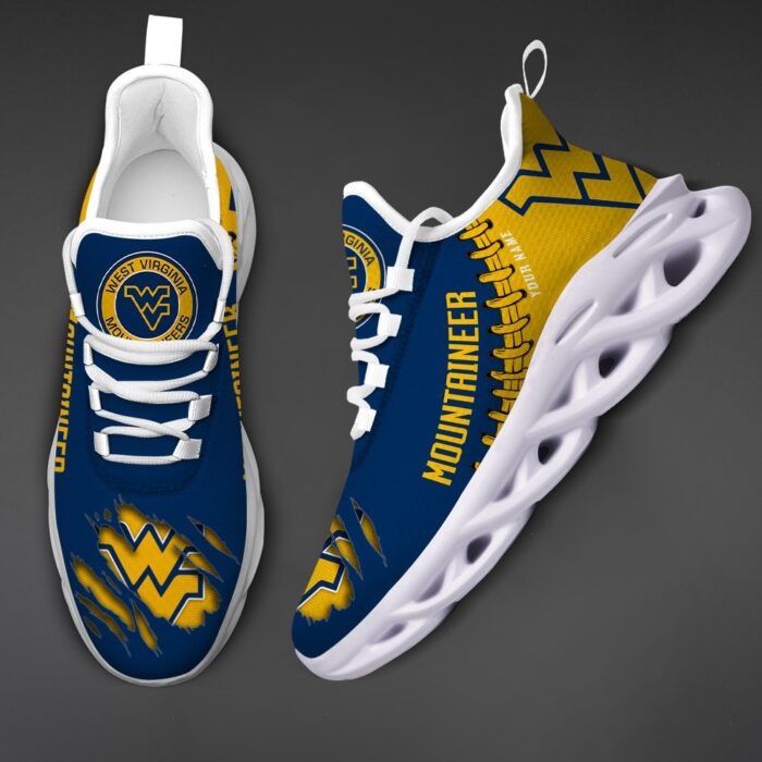 NCAA Custom name 14 West Virginia Mountaineers Personalized Max Soul Shoes