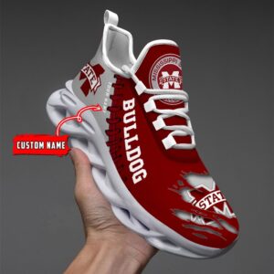 NCAA Custom name 16 Mississippi State Bulldogs Personalized Max Soul Shoes