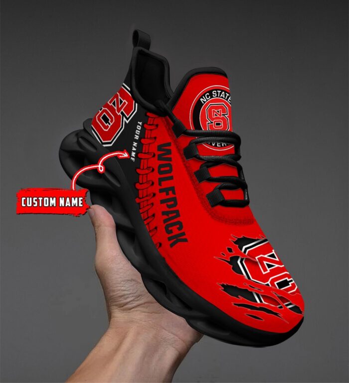 NCAA Custom name 18 NC State Wolfpack Personalized Max Soul Shoes