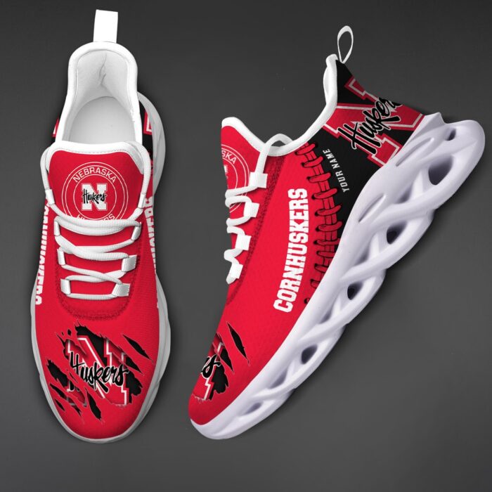 NCAA Custom name 19 Nebraska Cornhuskers Personalized Max Soul Shoes