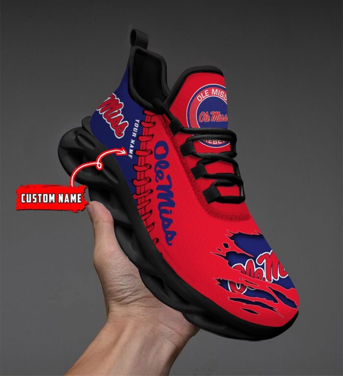 NCAA Custom name 25 Ole Miss Rebels Personalized Max Soul Shoes