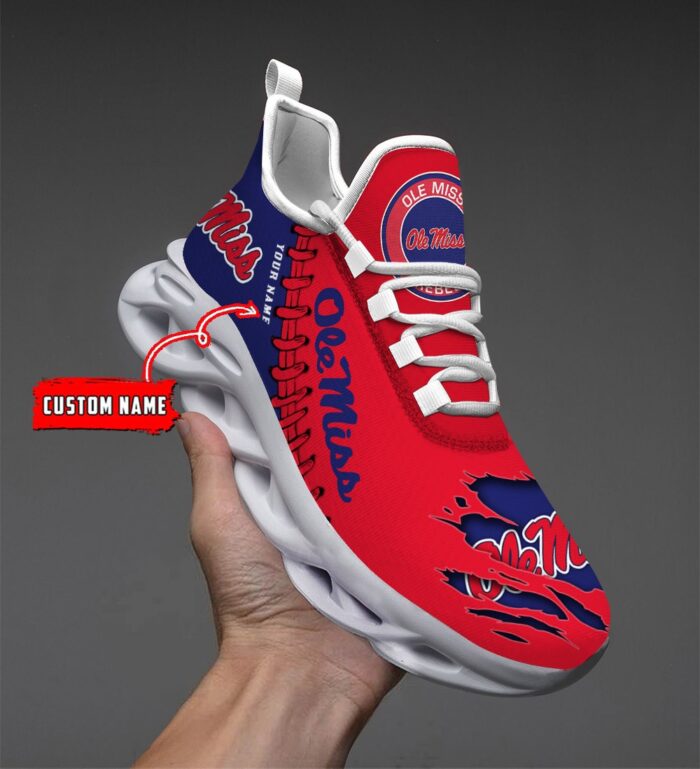 NCAA Custom name 25 Ole Miss Rebels Personalized Max Soul Shoes