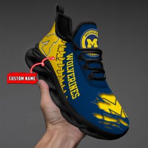 NCAA Custom name 29 Michigan Wolverines Personalized Max Soul Shoes