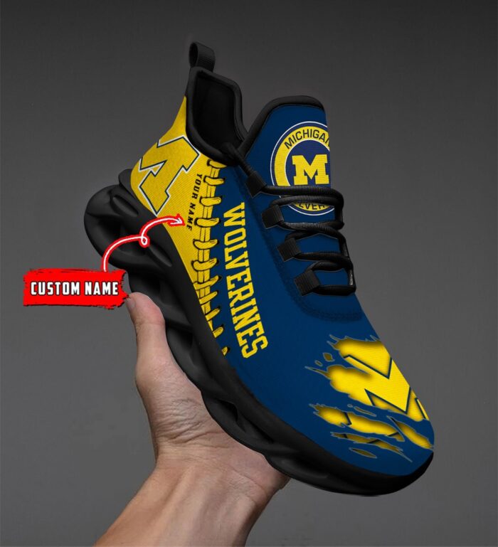 NCAA Custom name 29 Michigan Wolverines Personalized Max Soul Shoes