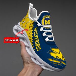 NCAA Custom name 29 Michigan Wolverines Personalized Max Soul Shoes