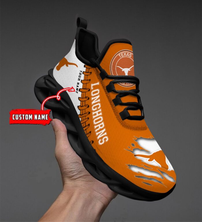 NCAA Custom name 32 Texas Longhorns Personalized Max Soul Shoes