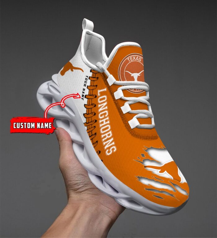 NCAA Custom name 32 Texas Longhorns Personalized Max Soul Shoes