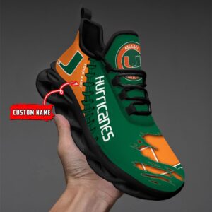 NCAA Custom name 36 Miami Hurricanes Personalized Max Soul Shoes