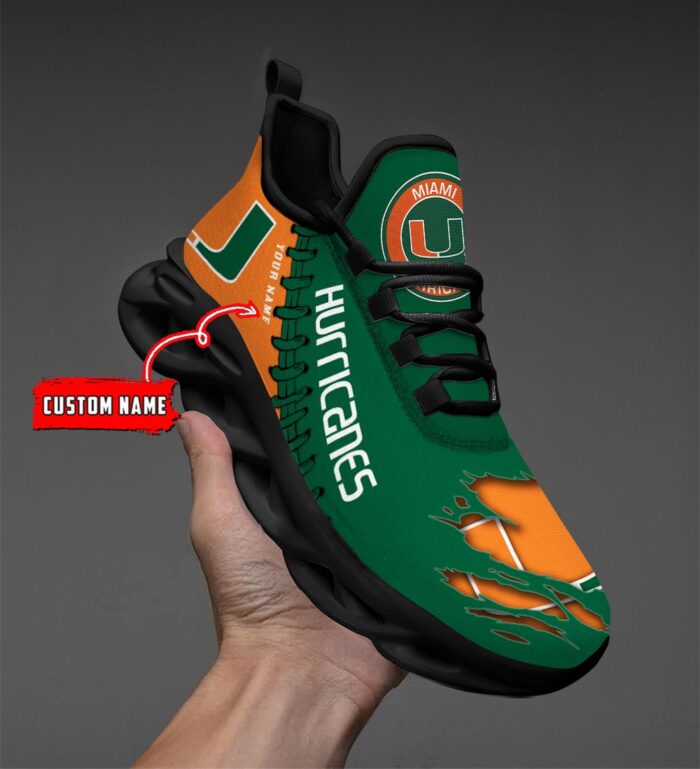 NCAA Custom name 36 Miami Hurricanes Personalized Max Soul Shoes