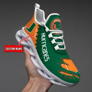 NCAA Custom name 36 Miami Hurricanes Personalized Max Soul Shoes