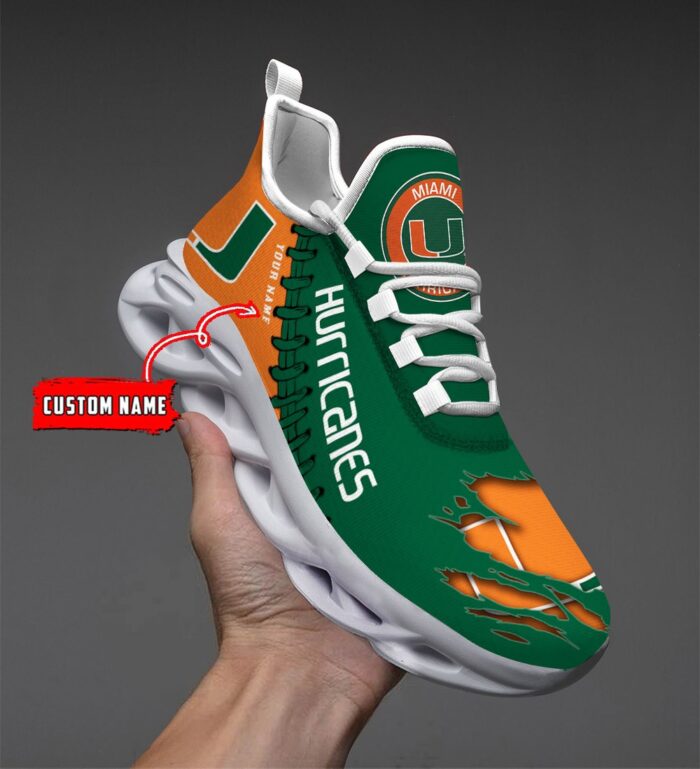 NCAA Custom name 36 Miami Hurricanes Personalized Max Soul Shoes