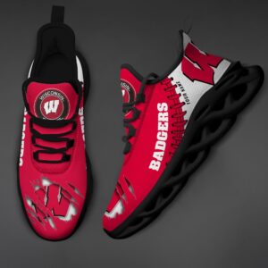 NCAA Custom name 37 Wisconsin Badgers Personalized Max Soul Shoes