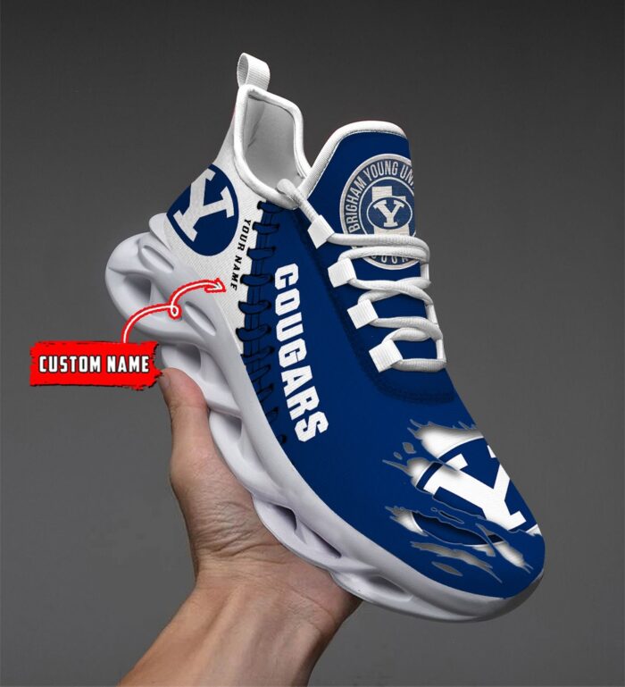 NCAA Custom name 44 BYU Cougars football Personalized Max Soul Shoes