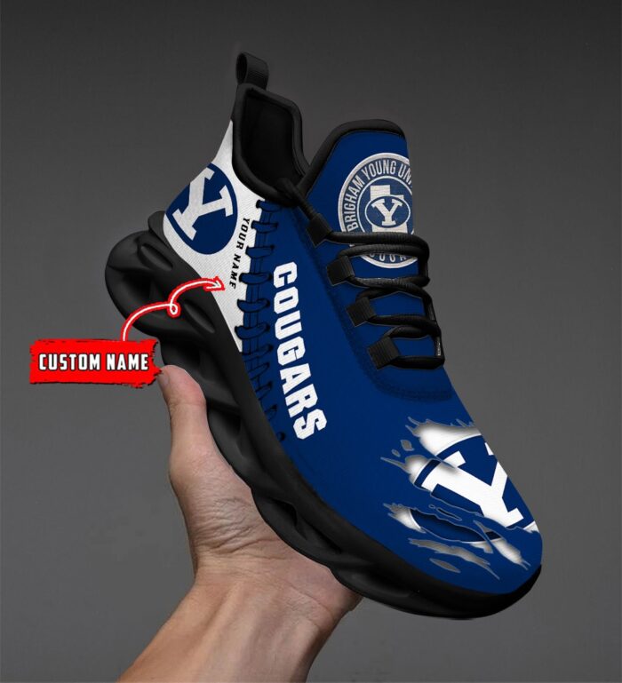 NCAA Custom name 44 BYU Cougars football Personalized Max Soul Shoes