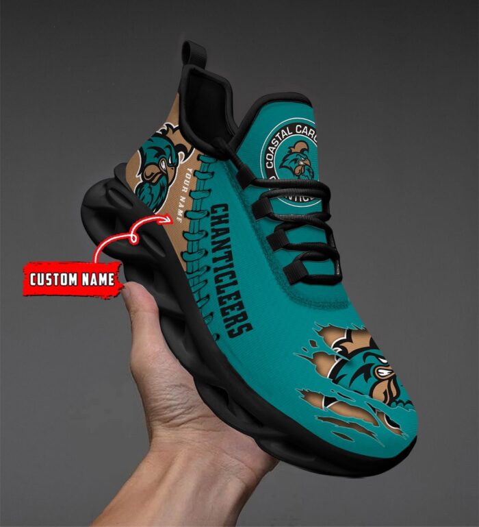 NCAA Custom name 46 Coastal Carolina Chanticleers Personalized Max Soul Shoes