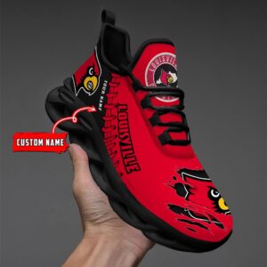 NCAA Custom name 55 Louisville Cardinals Personalized Max Soul Shoes