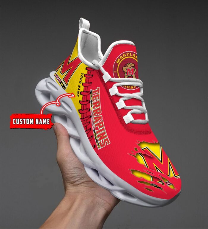 NCAA Custom name 56 Maryland Terrapins Personalized Max Soul Shoes