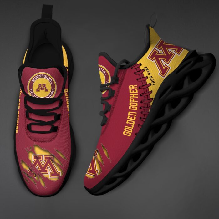 NCAA Custom name 57 Minnesota Golden Gophers Personalized Max Soul Shoes