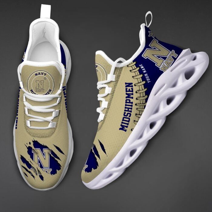 NCAA Custom name 59 Navy Midshipmen Personalized Max Soul Shoes