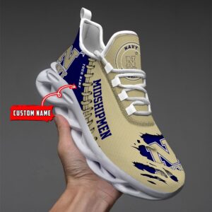 NCAA Custom name 59 Navy Midshipmen Personalized Max Soul Shoes