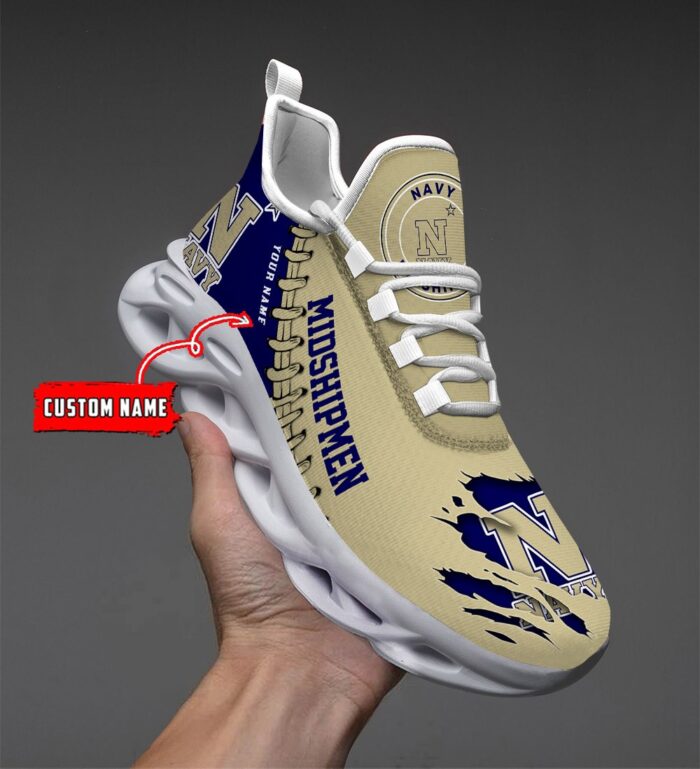 NCAA Custom name 59 Navy Midshipmen Personalized Max Soul Shoes