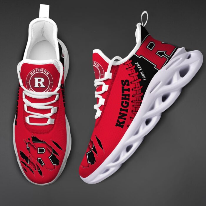 NCAA Custom name 62 Rutgers Scarlet Knights Personalized Max Soul Shoes